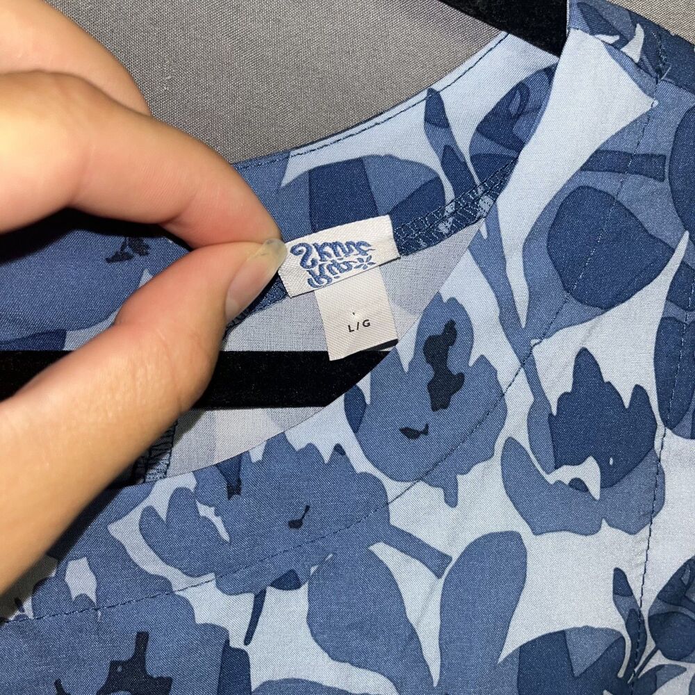 RipSkirt Athletic Dress Beach Hawaii Vacation Blue Floral Shift Pocket Coastal L - Picture 4 of 8